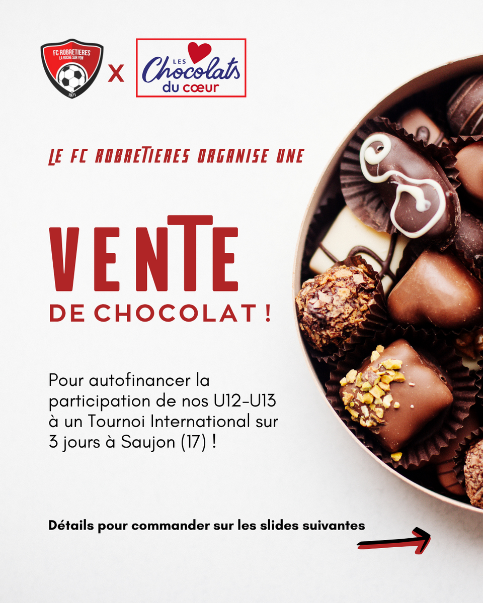 VENTE CHOCOLAT - PROJET AUTOFINANCEMENT U12-U13
