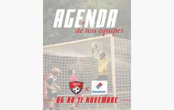 AGENDA DES MATCHS - DU 27 AU 30 NOV
