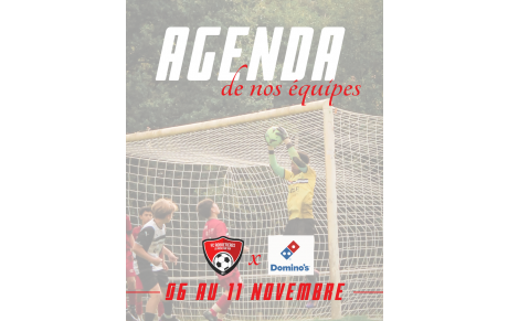 AGENDA DES MATCHS - DU 27 AU 30 NOV